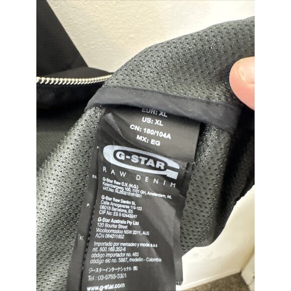 G-Star Raw Black Bonded Nylon Moto Jacket Men’s XL Zip Front Pockets - Picture 9 of 11